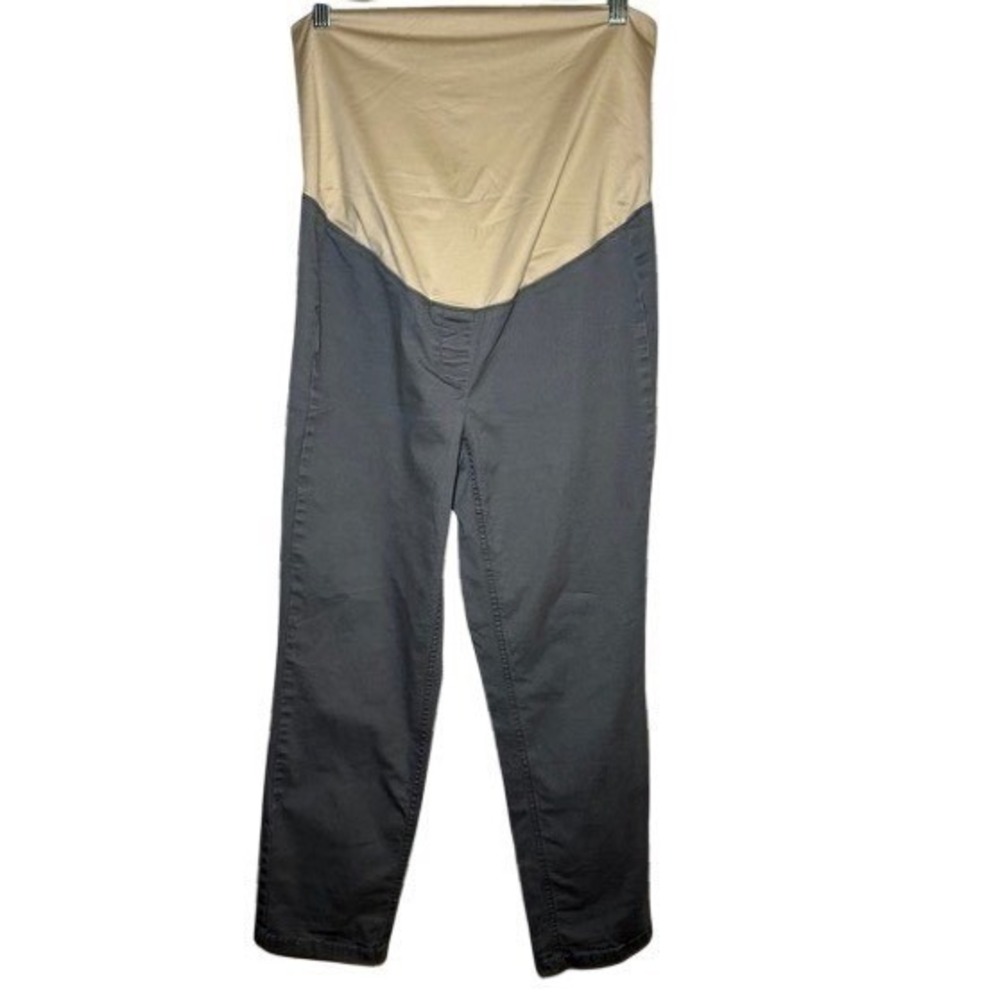 LOFT Maternity Size 8M Gray Ankle Pants Full Belly Band